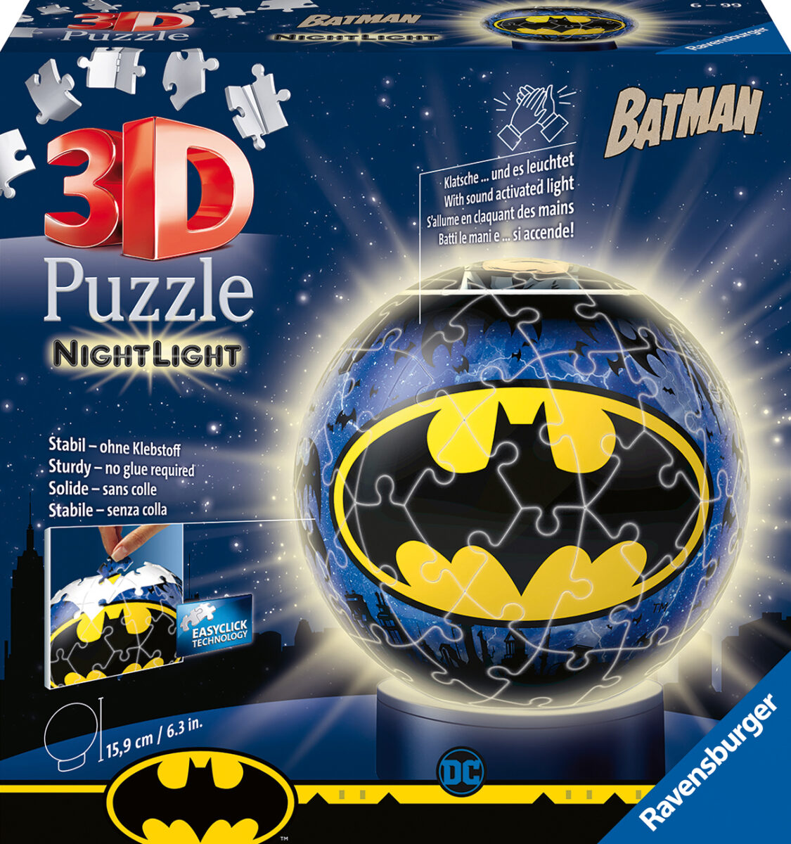 Puzzle 3D Świecąca Kula: Batman 72 elementy